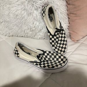 extremely worn checkerboard vans
